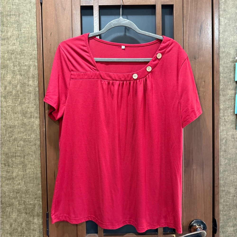 Vibrant Red Short Sleeve Tee XL